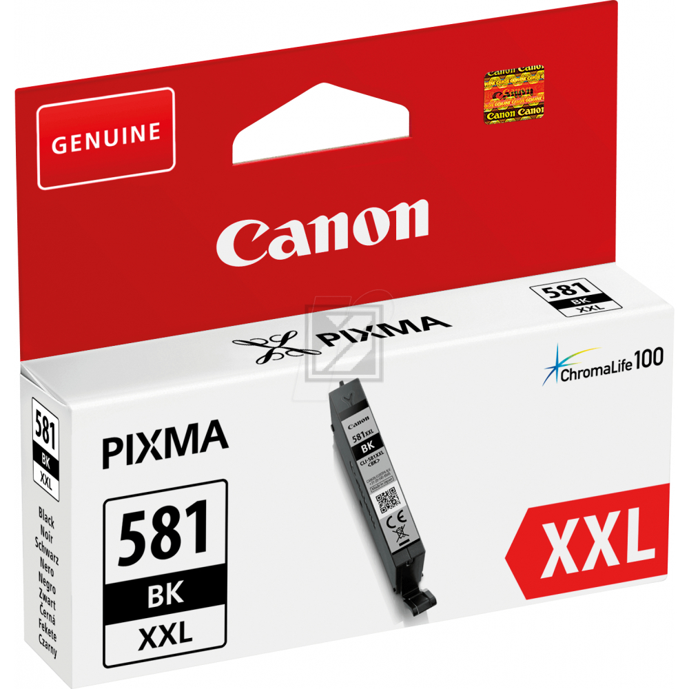 1998C001 // CLI581BKXXL / schwarz / original CANON Tintenpatrone schwarz / 1998C001 / 6360 S. / 11.70 ml