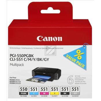 6496B005 // PGI550CLI551 / original CANON Tintenpatrone MultiPack / 6496B005 / 7.00 ml