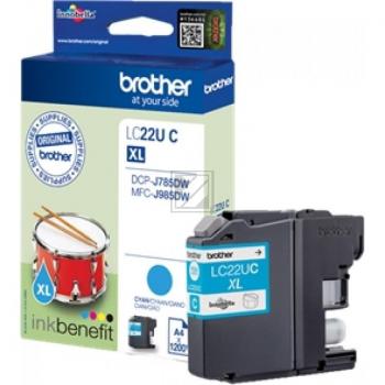 LC22UC / cyan / original BROTHER Tintenpatrone cyan / LC22UC / 1200 S.
