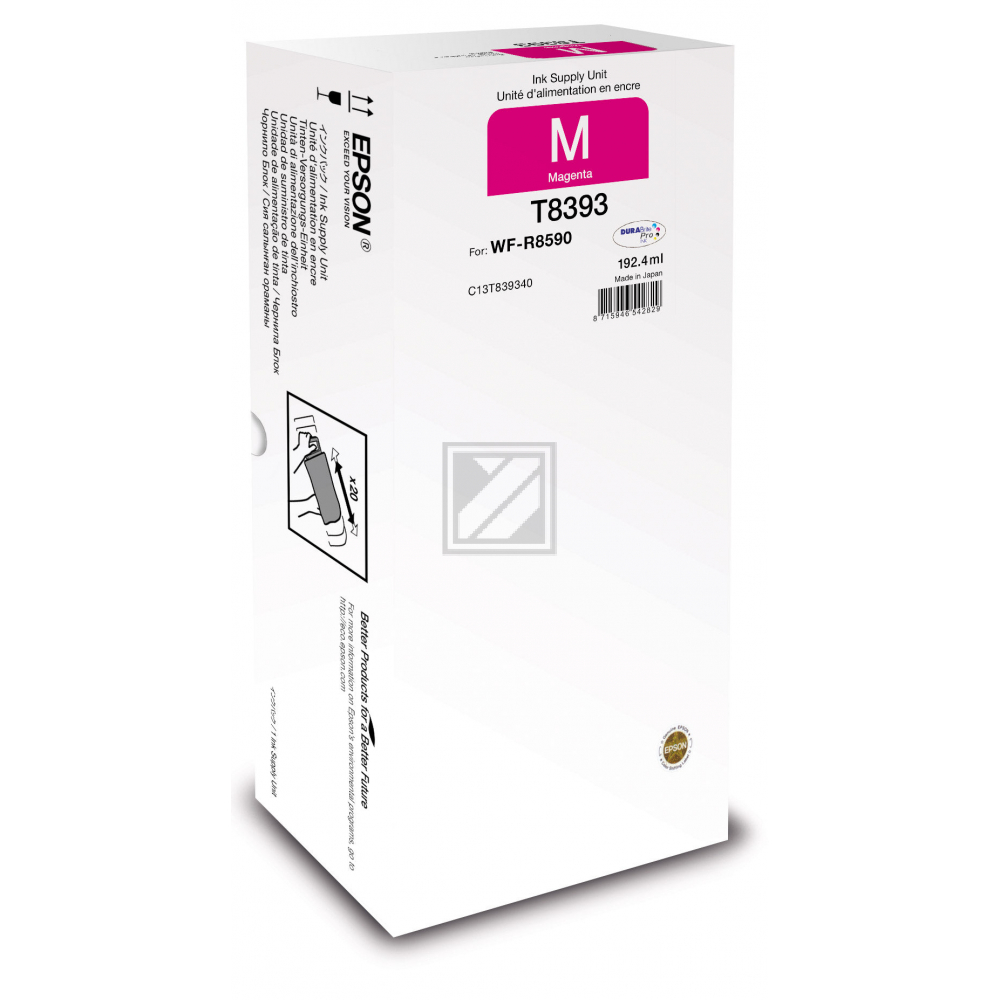C13T83934N // T8393 / magenta / original EPSON Tintenpatrone magenta / C13T83934N / 20000 S. / 192.40 ml