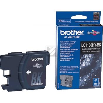 LC1100HYBK / schwarz / original BROTHER Tintenpatrone schwarz / LC1100HYBK / 900 S. / 19.00 ml