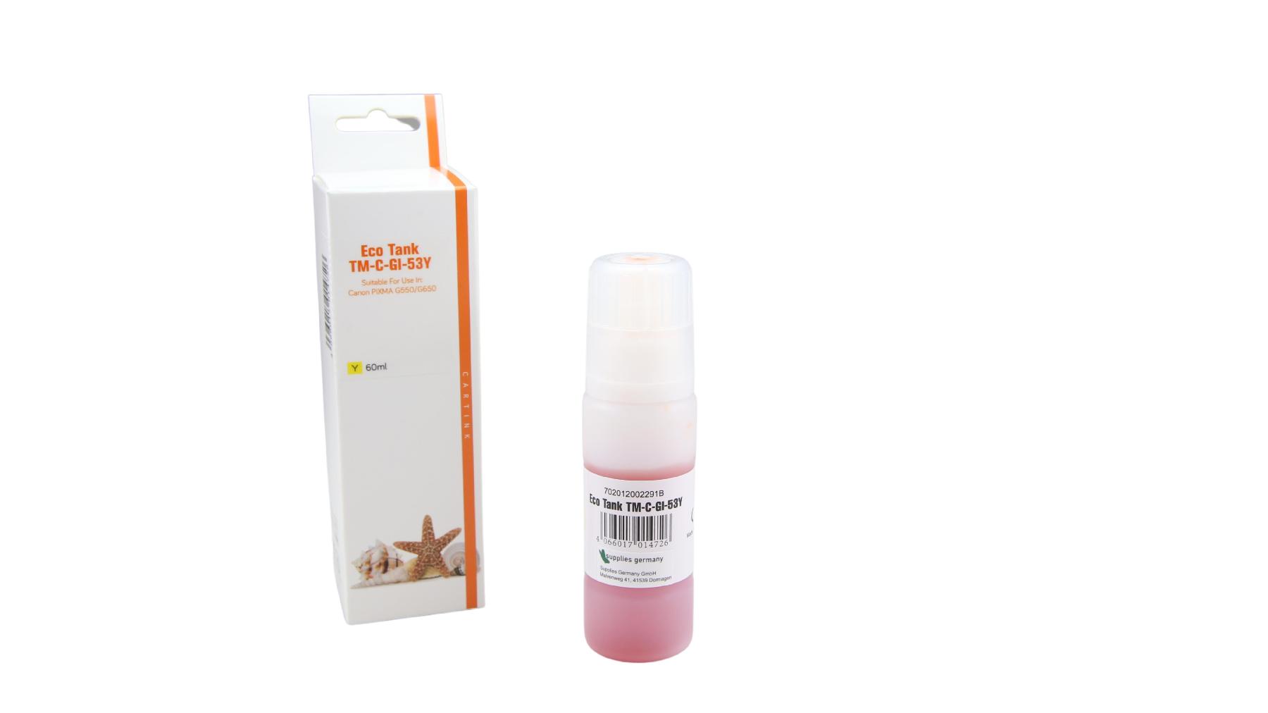 Alternativ GI53Y Eco Tank Nachfüllflasche Yellow für Canon / 4690C001 / 60ml