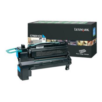 C792X1CG / cyan / original LEXMARK Toner cyan / C792X1CG / 20000 S.