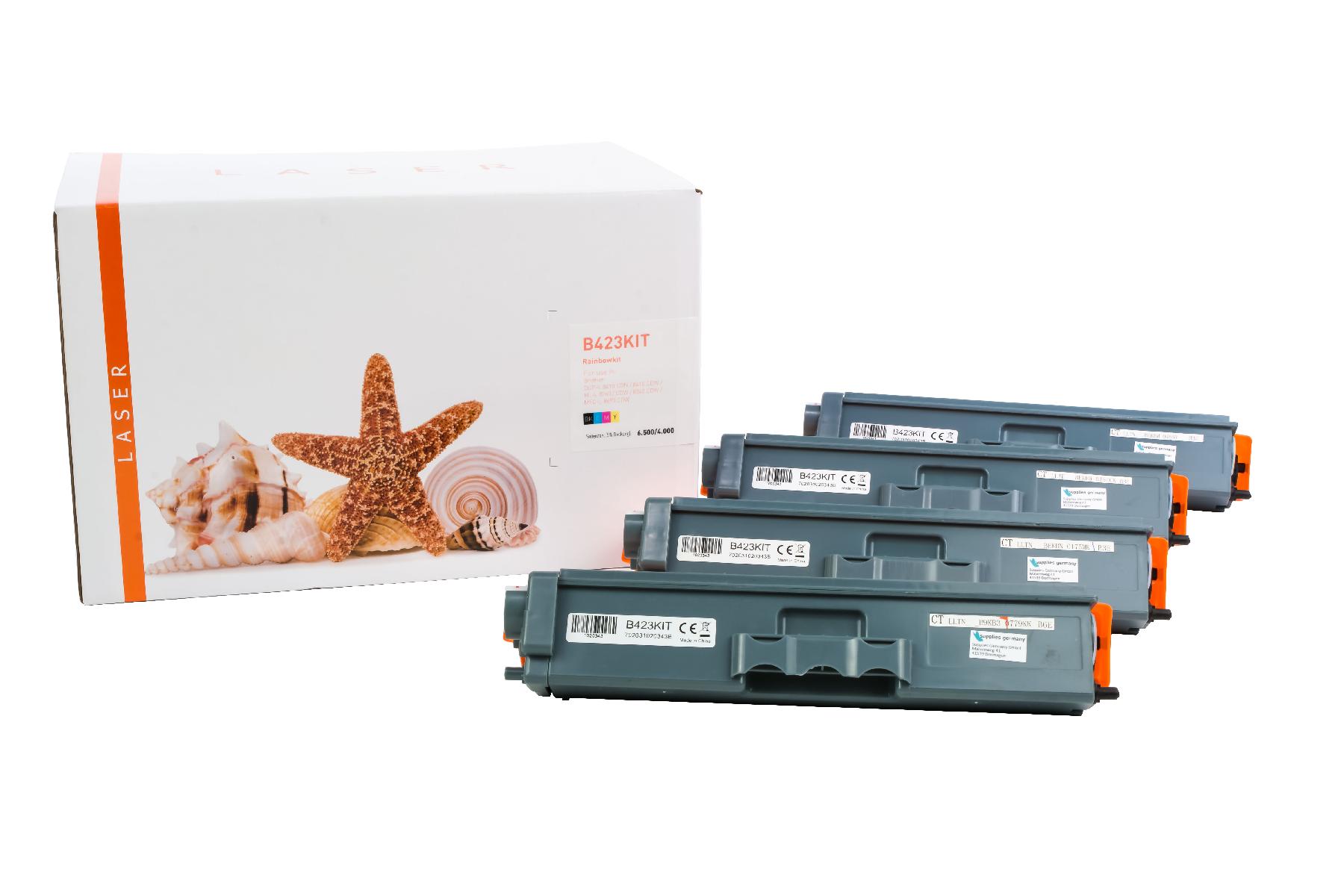 Alternativ Toner Rainbowkit für Brothe / TN423 /BK6.500 /CMY4.000 Seiten