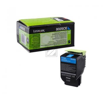80C2SCE // 802SC / original LEXMARK Toner cyan / 80C2SCE / 2000 S.