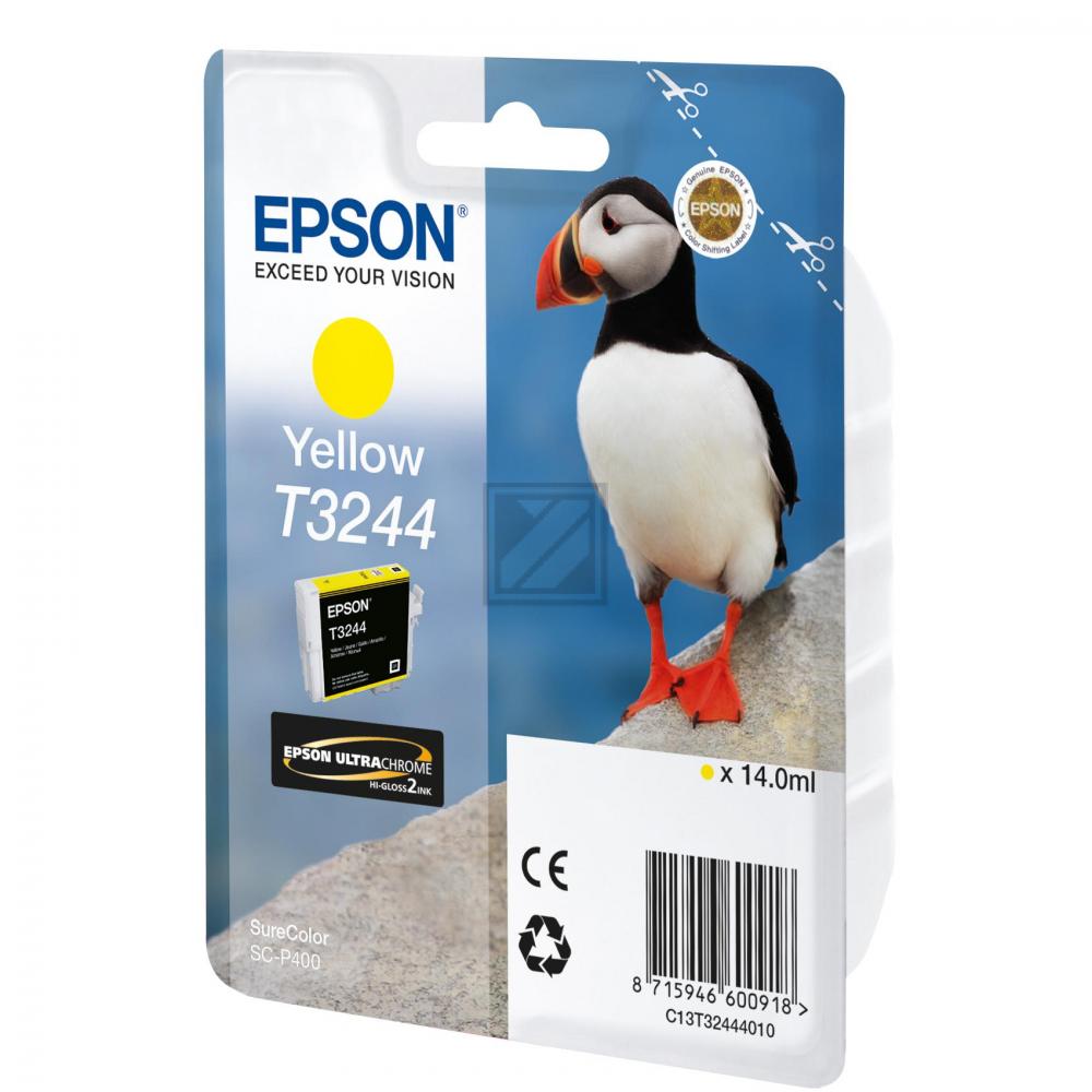 C13T32444010 // T3244 / gelb / original EPSON Tintenpatrone gelb / C13T32444010 / 980 S. / 14.00 ml