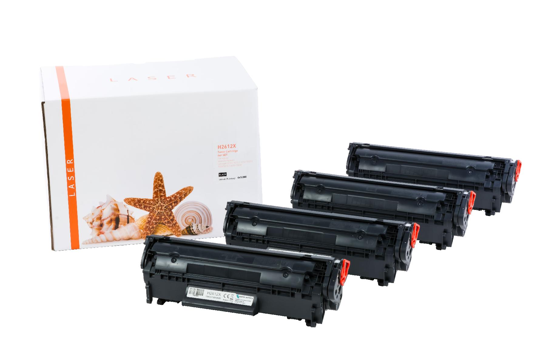 Alternativ Toner Black für HP / Q2612X / 4x3.000 Seiten