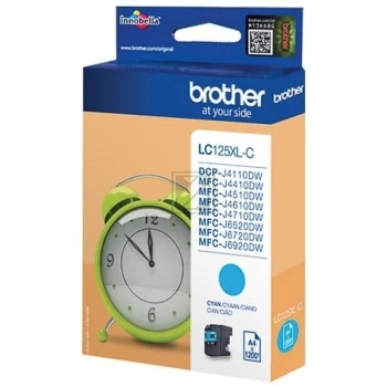 LC125XLC / cyan / original BROTHER Tintenpatrone cyan / LC125XLC / 1200 S. / 8.00 ml