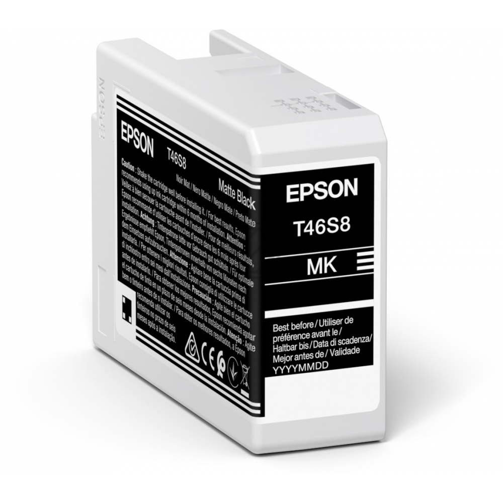 C13T46S80N // T46S8 / schwarz / original EPSON Tintenpatrone schwarz matt / C13T46S80N / 25.00 ml