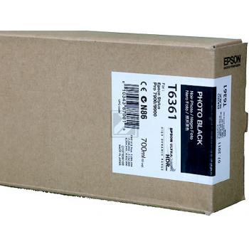 C13T636100 // T6361 / schwarz / original EPSON Tintenpatrone schwarz / C13T636100 / 700.00 ml