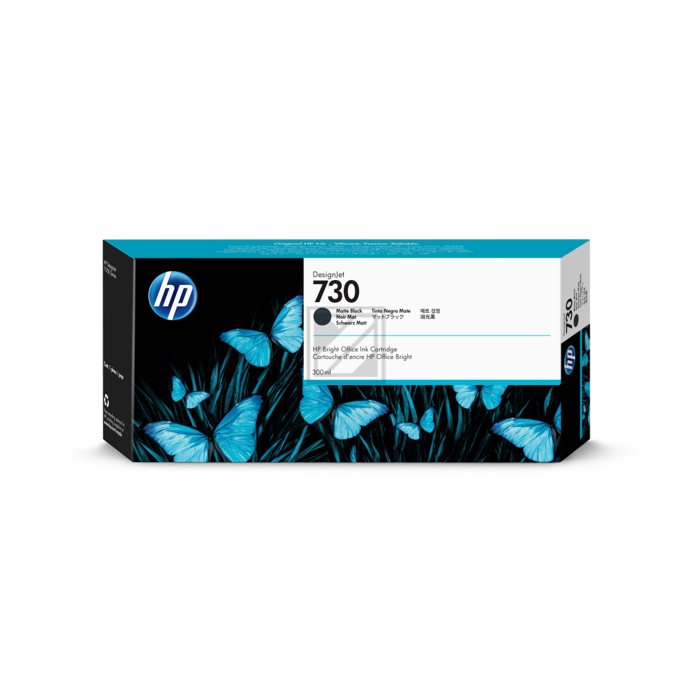 P2V71A // 730 / original HP Tintenpatrone schwarz matt / P2V71A / 300.00 ml