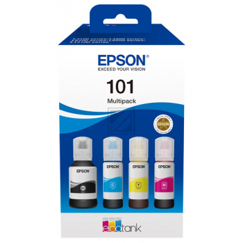 C13T03V64A // 101 / schwarz gelb cyan magenta / original EPSON Tintenflasche Multipack / C13T03V64A