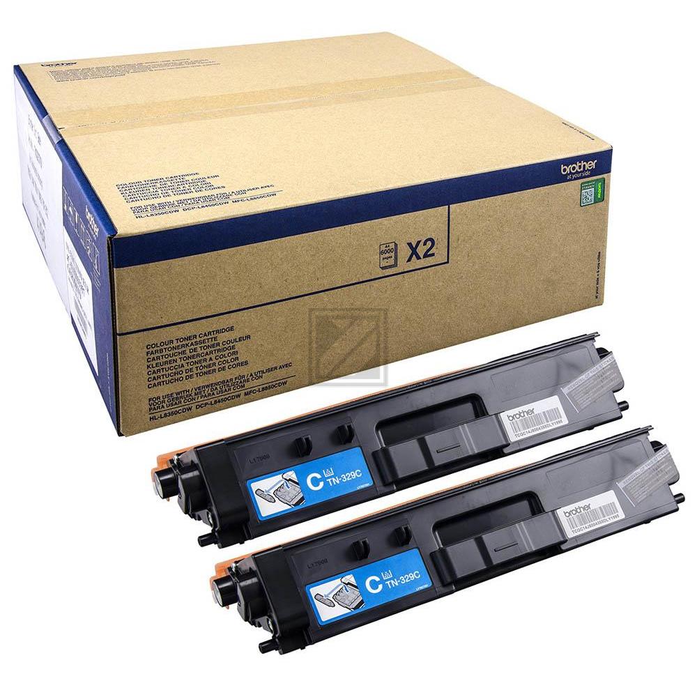 TN329CTWIN / cyan / original BROTHER Toner cyan / TN329CTWIN / 6000 S.