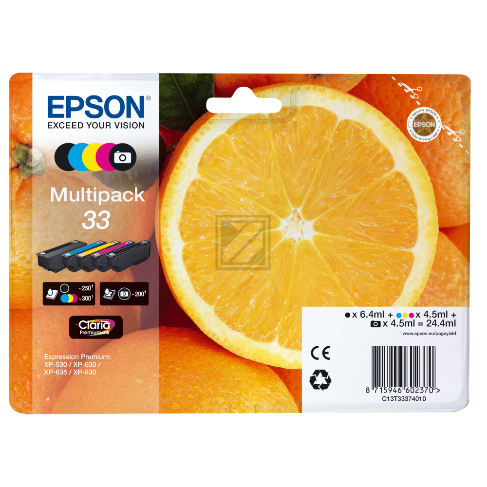 C13T33374011 // 33 / original EPSON Tintenpatrone MultiPack / C13T33374011