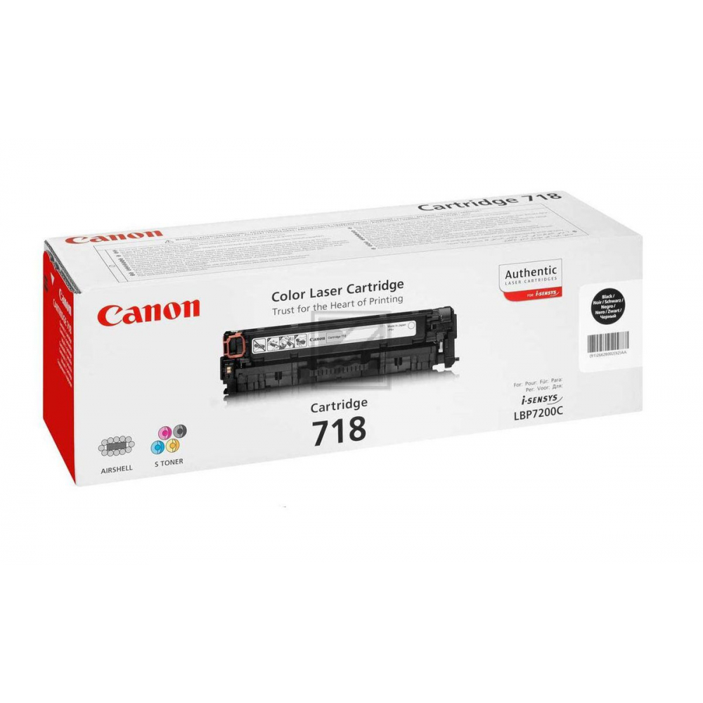 2662B002 // 718BK / schwarz / original CANON Toner schwarz / 2662B002 / 3400 S.
