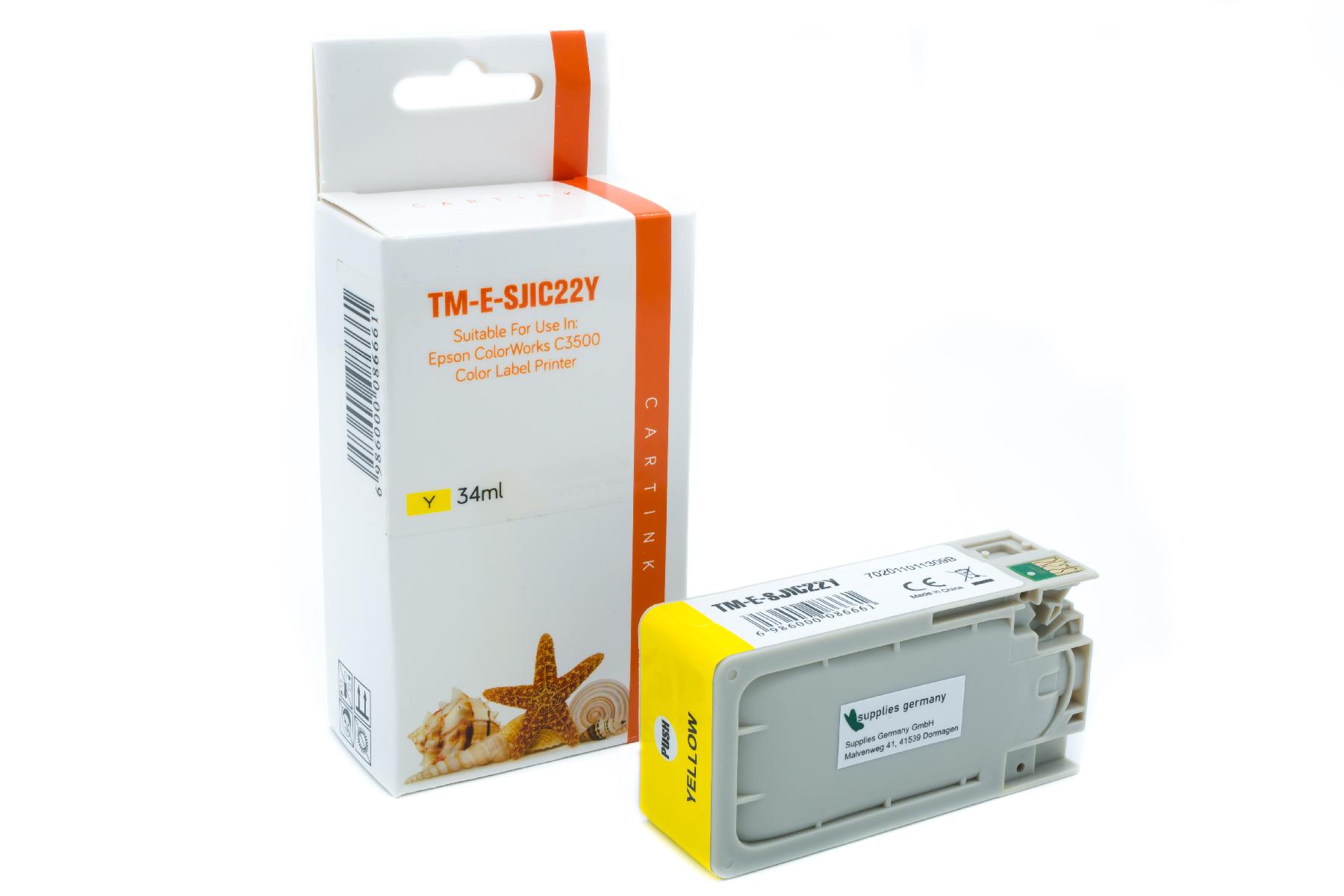 SJIC22Y / Alternativ Seestern Tinte Yellow f. Epson / C33S020604 / 32,5ml