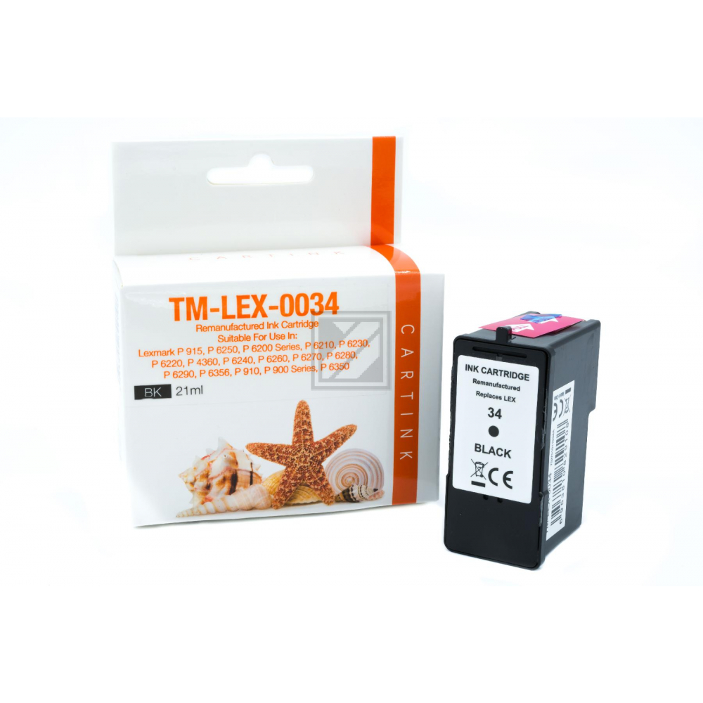 Refill Tinte Black für Lexmark / 18CX032 /18C0034E / 21ml