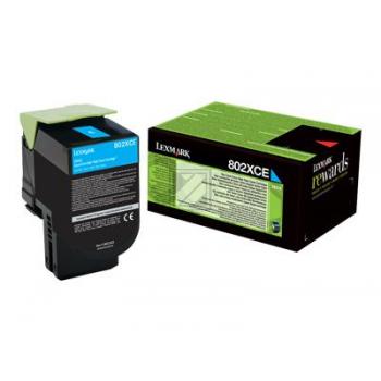 80C2XCE // 802XC / original LEXMARK Toner cyan / 80C2XCE / 4000 S.