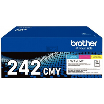 TN242CMY / gelb cyan magenta / original BROTHER Toner MultiPack / TN242CMY / 1400 S.