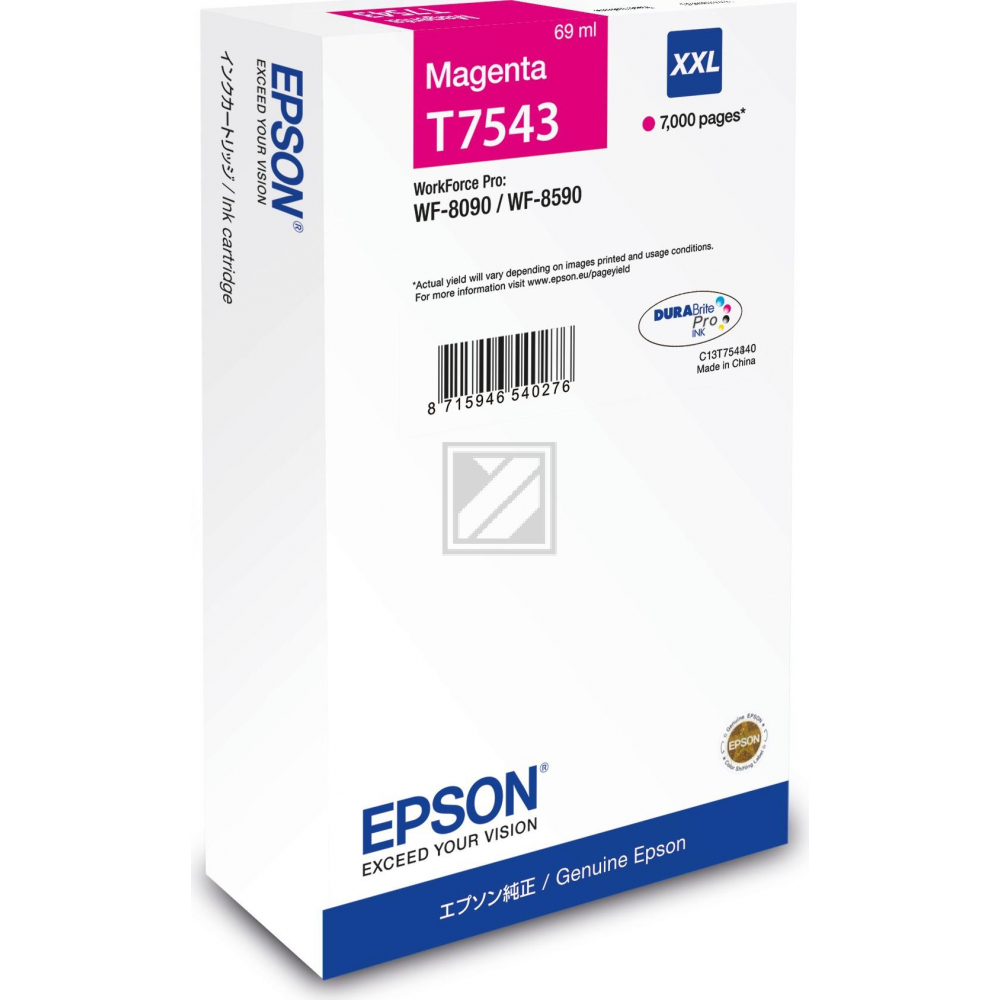 C13T75434N // T7543 / magenta / original Epson Tin / C13T75434N / 7000 S. / 69.00 ml