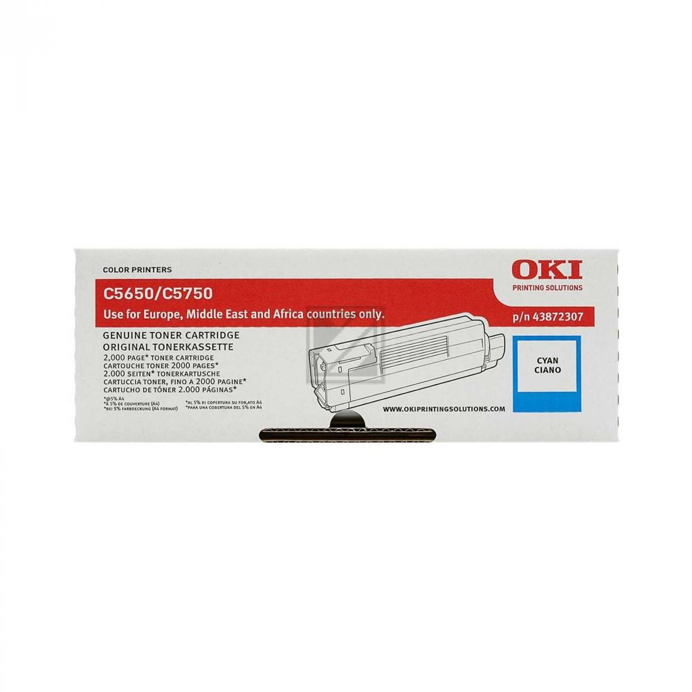 43872307 / cyan / original OKI Toner cyan / 43872307 / 2000 S.