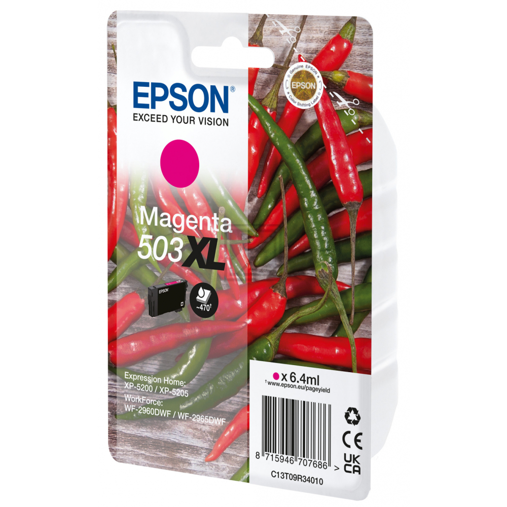 C13T09R34010 // 503XL / original EPSON Tintenpatrone magenta / C13T09R34010 / 470 S. / 6.40 ml