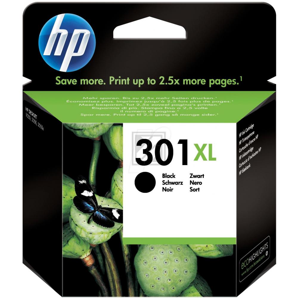 CH563EE // 301XL / schwarz / original HP Druckkopfpatrone schwarz / CH563EE / 430 S. / 8.00 ml