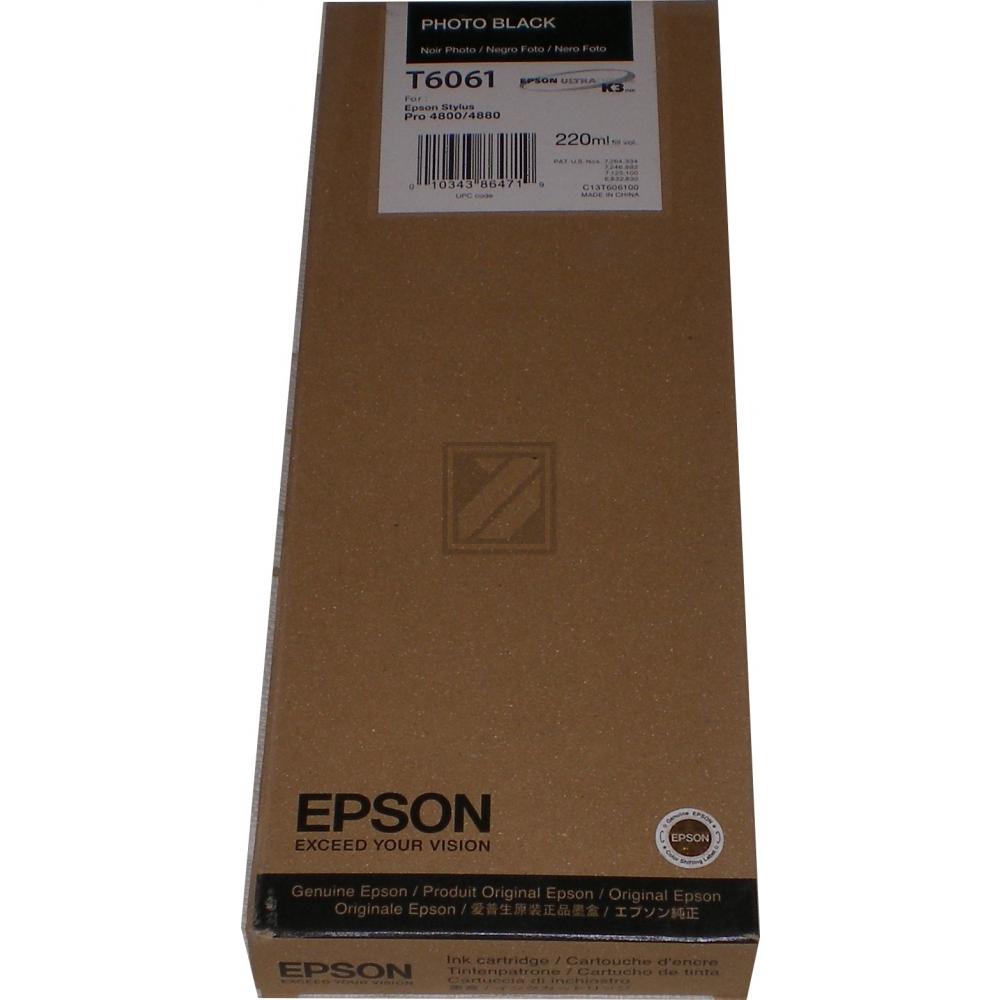 C13T606100 // T6061 / schwarz / original EPSON Tintenpatrone schwarz / C13T606100 / 220.00 ml