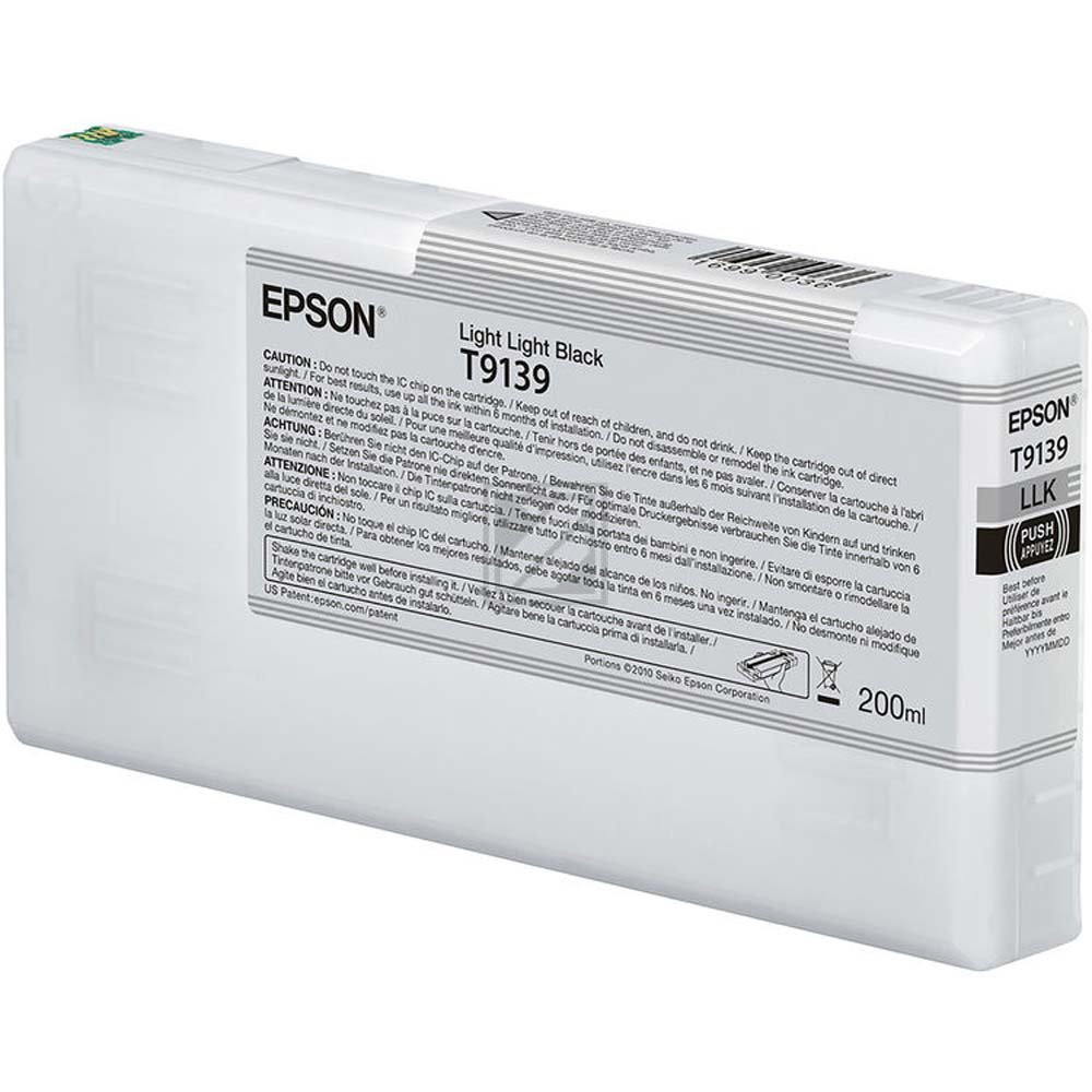 C13T913900 // T9139 / schwarz / original EPSON Tintenpatrone schwarz hell hell / C13T913900 / 200.00 ml