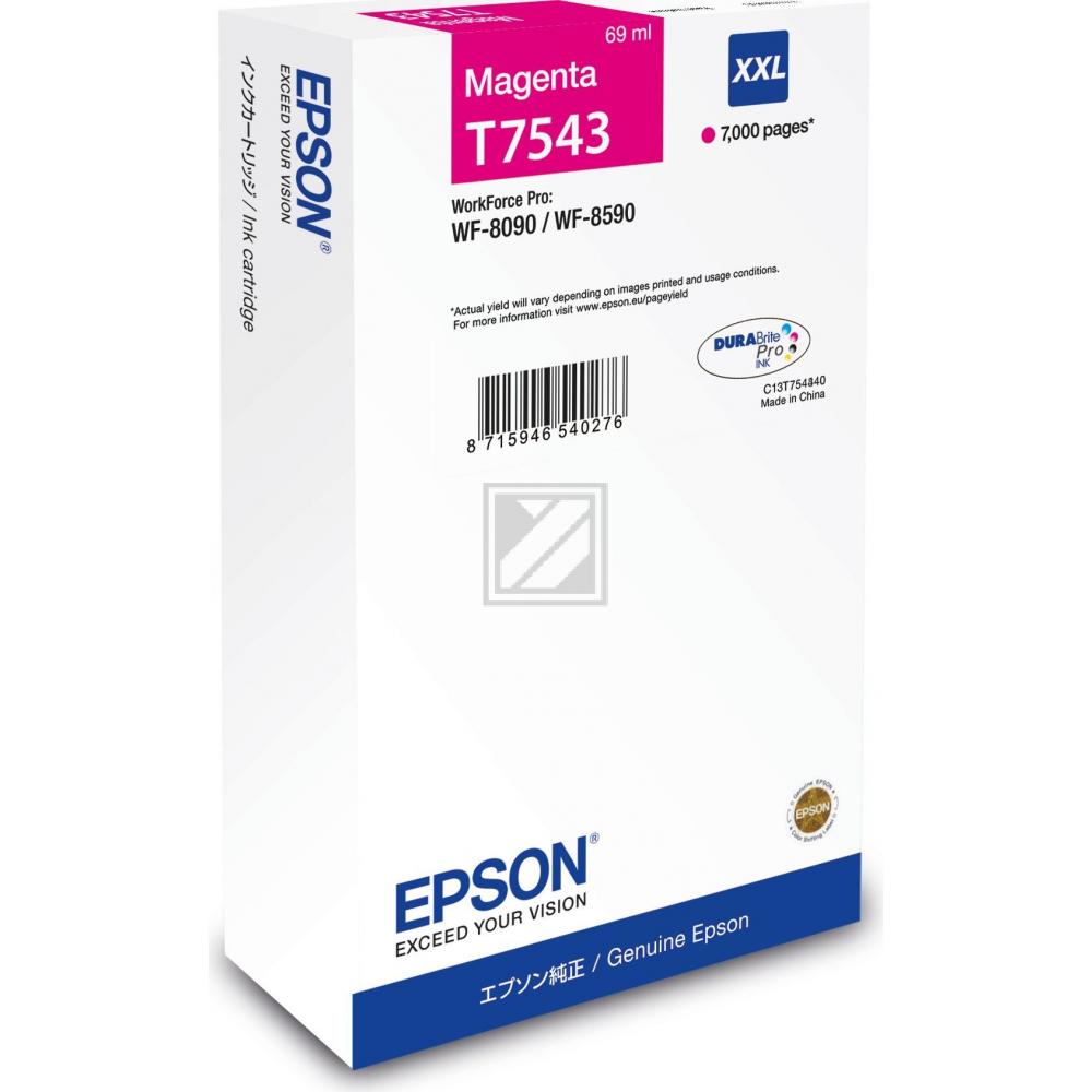 C13T754340 // T7543 / magenta / original EPSON Tintenpatrone magenta / C13T754340 / 7000 S. / 69.00 ml