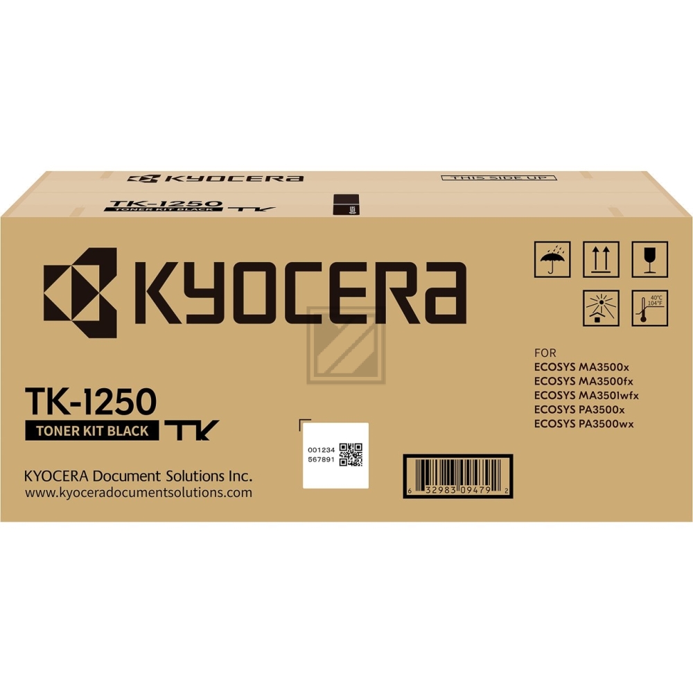 1T0C3H0NL0 // TK1250 / schwarz / original Kyocera  / 1T0C3H0NL0 / 10000 S.