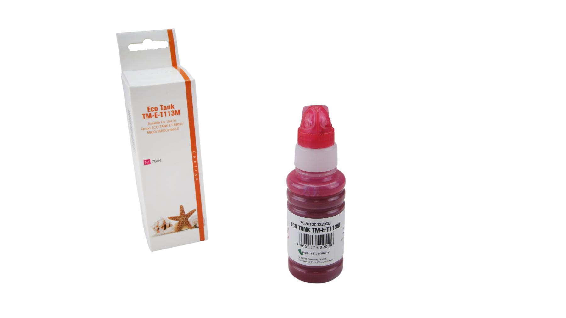 Alternativ T113M Eco Tank Nachfüllflasche Magenta für Epson / C13T06B340 / 70ml
