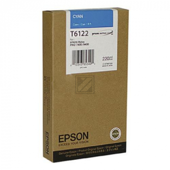 C13T612200 // T6122 / cyan / original EPSON Tintenpatrone cyan / C13T612200 / 220.00 ml