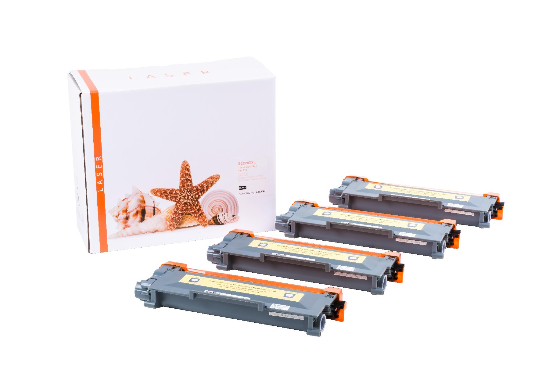 Alternativ Toner Black für Br / TN2220XXL / 4x5.200 Seiten