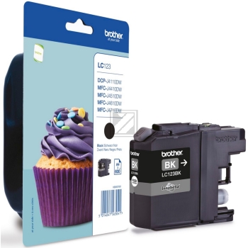 LC123BK / schwarz / original BROTHER Tintenpatrone schwarz / LC123BK / 600 S. / 11.00 ml
