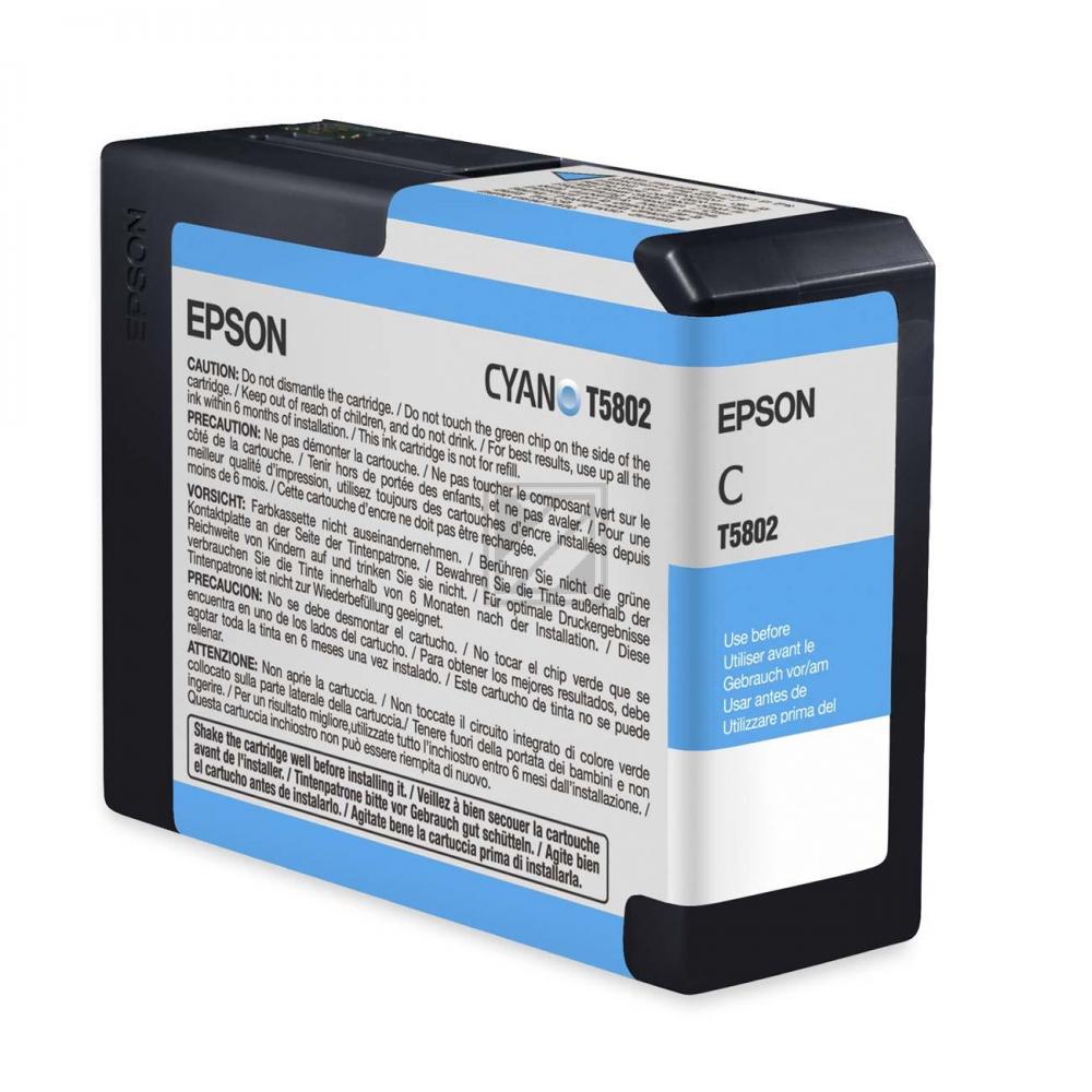 C13T580200 // T5802 / cyan / original EPSON Tintenpatrone cyan / C13T580200 / 80.00 ml