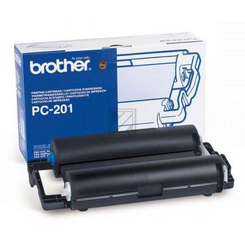 PC201 / schwarz / original BROTHER ThermoTransferRolle / PC201 / 420 S.