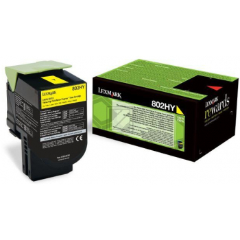 80C2HY0 // 802HY / gelb / original LEXMARK Toner gelb / 80C2HY0 / 3000 S.