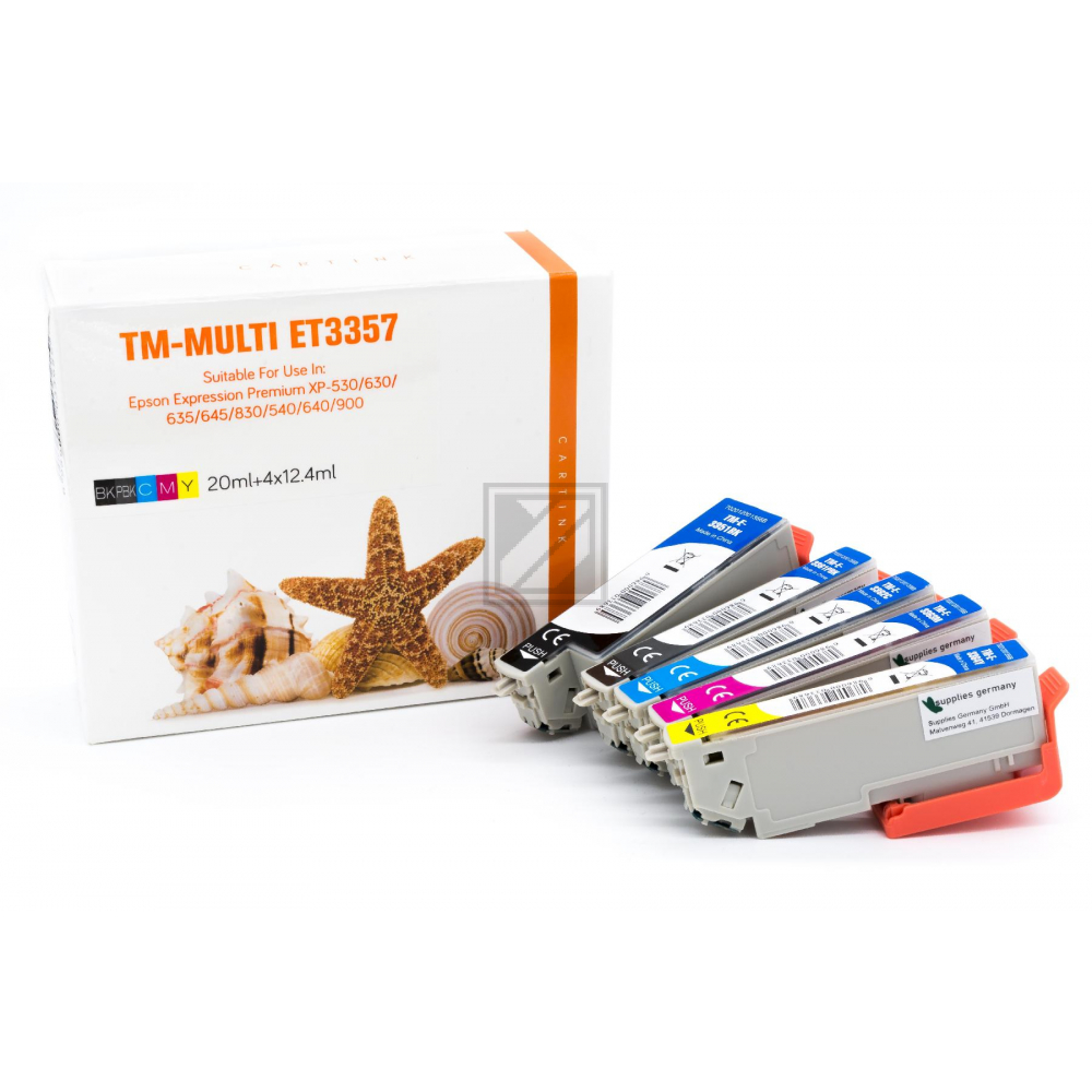 Alternativ Tinte für Epson / C13T33574010 /33XL / BK20ml/C,M,Y,PBK12,4ml