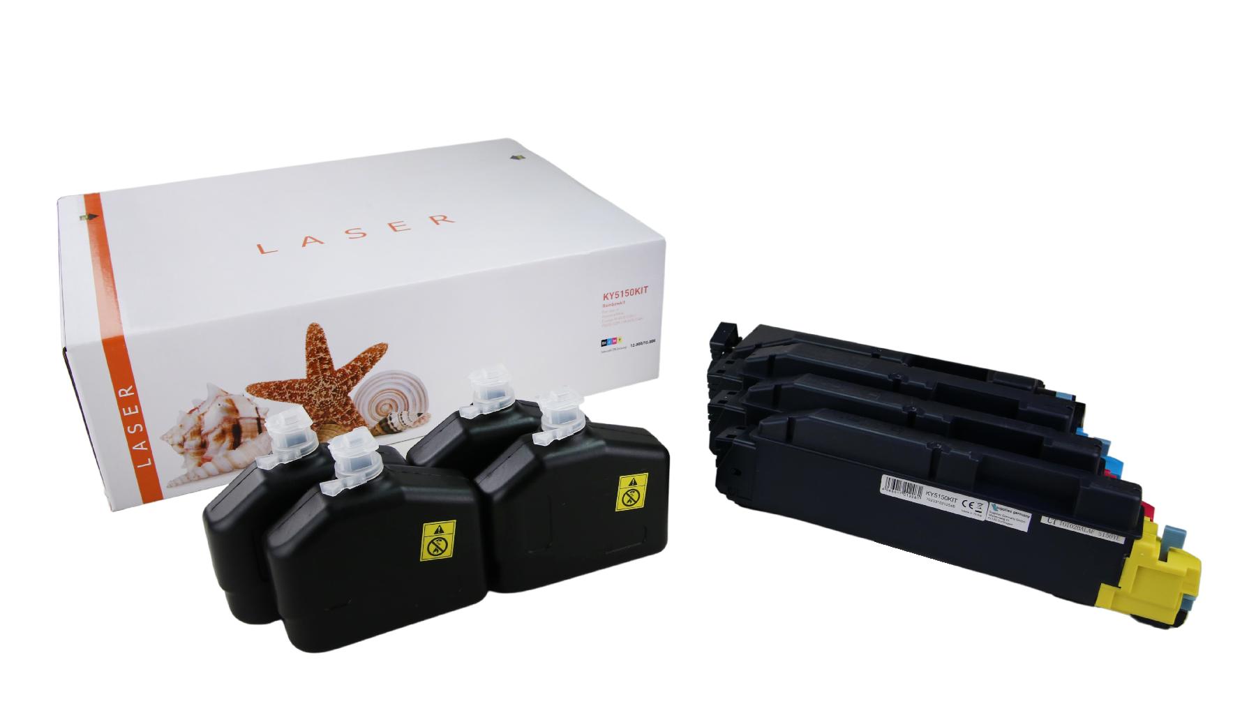 Alternativ Toner Rainbowkit für Kyoce / TK5150 / BK12.000 / CMY10.000 Seiten