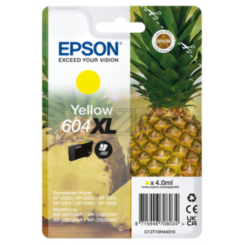 C13T10H44010 // 604XL / original EPSON Tintenpatrone gelb / C13T10H44010 / 350 S. / 4.00 ml