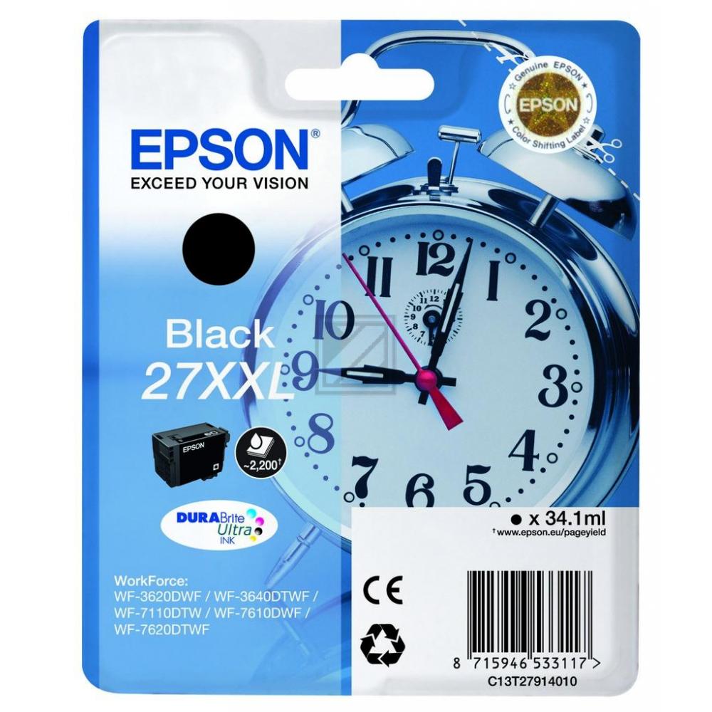 C13T27914010 // 27XXL / schwarz / original EPSON Tintenpatrone schwarz / C13T27914010 / 2200 S. / 34.10 ml