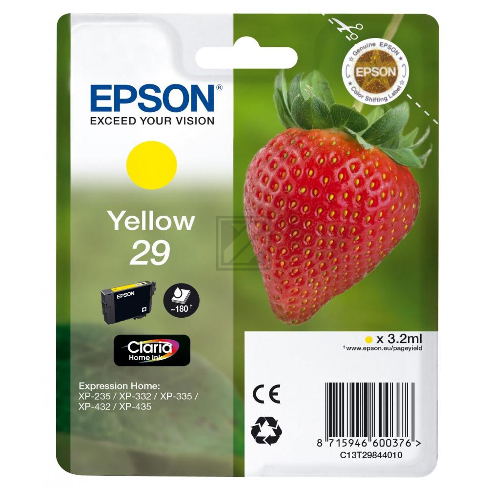 C13T29844012 // 29 / gelb / original EPSON Tintenpatrone gelb / C13T29844012 / 180 S. / 3.20 ml