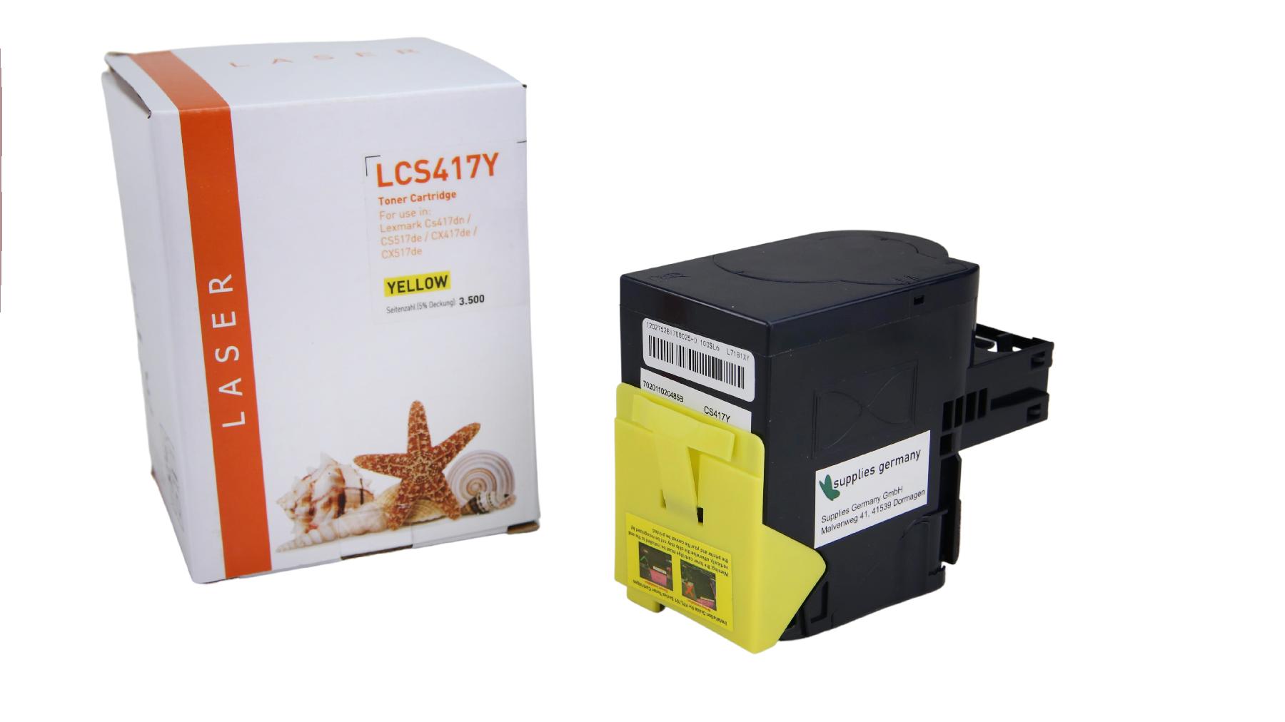 Alternativ Toner Yellow für Lexmark / 71B2HY0 / 3.500 Seiten