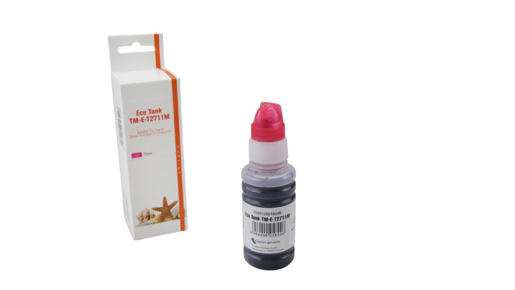 Alternativ T2711M Eco Tank Nachfüllflasche Magenta für Epson / C13T00P340 / 70ml