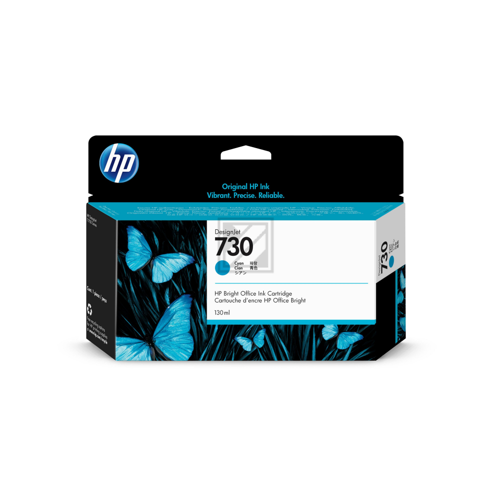 P2V62A // 730 / cyan / original HP Tintenpatrone cyan / P2V62A / 130.00 ml
