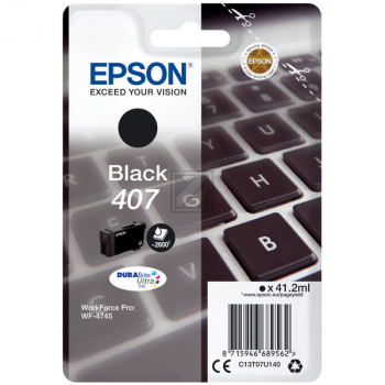 C13T07U140 // 407 / original EPSON Tintenpatrone schwarz / C13T07U140 / 2600 S. / 41.20 ml