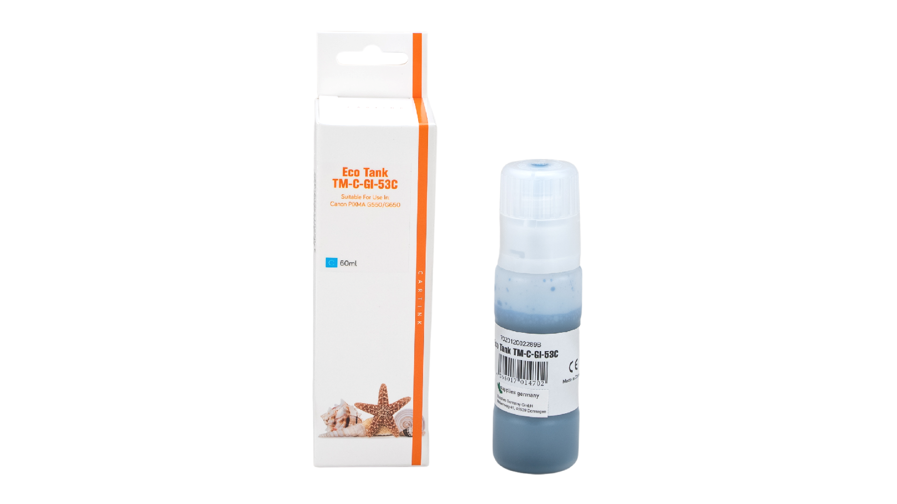 Alternativ GI53C Eco Tank Nachfüllflasche Cyan für Canon / 4673C001 / 60ml