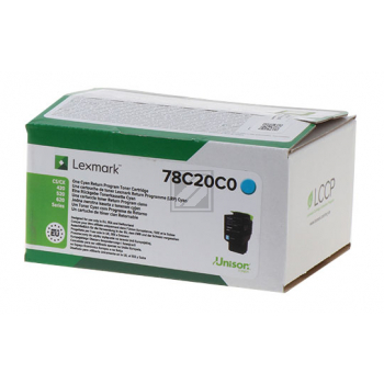 78C20C0 / cyan / original LEXMARK Toner cyan / 78C20C0 / 1400 S.