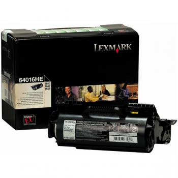 64016HE / schwarz / original LEXMARK Toner schwarz / 64016HE / 21000 S.